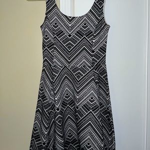 Black & White Graphic Print Dress